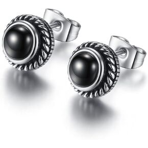 مجوهرات فضية اللون من الفولاذ المقاوم للصدأ أقراط كلاسيكية للرجال والنساء، أنماط مختلفة in Kuwait