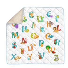 50x50 Playpen Mat Foam, 3 Layers Premium Foam Play Mat, Non-Slip Padded Play Mat for Babies, Machine Washable and Tumble Dryer Safe (Alphabets)