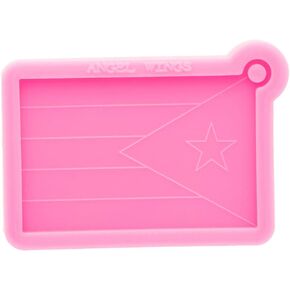 Super Shiny Puerto Rico Flag Mold for Resin Casting Epoxy Resin Craft Silicone Molds Polymer Clay Key Ring Pendant Mould Tool DIY Jewelry Making Silicone Molds