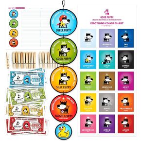 Child Behavior Stop Light Avatar Clip Chart Red Yellow Green with Consequences, Kids Play-Cash, and Emotions Wall Chart for Single or Multiple Children Ages 3 to 9 for Home or Classroom Management