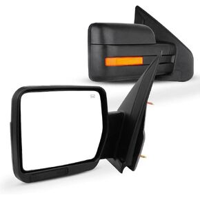 SCITOO Tow Mirrors Compatible with 2004-2014 For F-150 Pickup Truck Towing Mirrors with Power Adjusted Heated Left and Right Side with Black Housing
