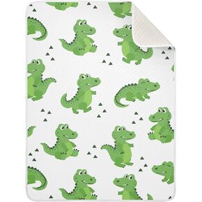 Cartoon Alligators Baby Blankets 30 X 40 in Green Crocodiles Toddler Blanket Newborn Crib Blanket Nursery Bed Blankets for Stroller Toddler Bed Carseat
