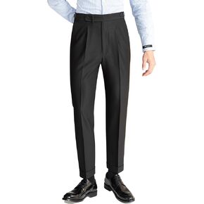 Men's Gurkha Naples Italian Style Wrinkle Resistant and Non Ironing No Need to tie a Belt High Waisted Dress Pants