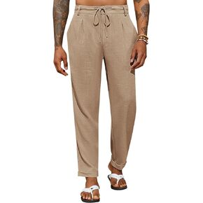 بنطال PASLTER رجالي كاجوال برباط وخصر مطاطي فضفاض وخفيف الوزن ومدبب من تشينو in Kuwait