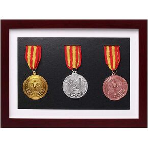 WANLIAN Medal Display case, Suitable for displaying All Sports Medals. (3 Medals, red)