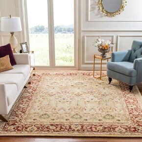 SAFAVIEH Persian Legend Collection Area Rug - 6' x 9', Ivory & Rust, Handmade Traditional Wool, Ideal for High Traffic Areas in Living Room, Bedroom (PL819D)