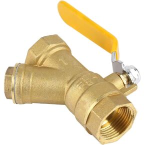 Akozon Ball Valve Filter, Y Type Brass Strainer Filter Ball Valve 3/4" BSPP Female Thread for Water Gas