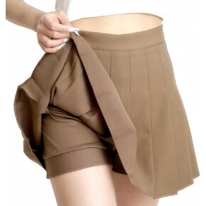 تنورة تنس نسائية مطوية، تنانير جولف، زي مدرسي، شورتات عالية الخصر وبطانة أساسية، تنانير صلبة للفتيات in Kuwait