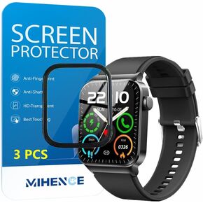 Screen Protector Compatible for Donerton T50S 1.85'' Smartwatch, 3D Full Screen Coverage Case Curved Edge TPU Protective Film for T50S / T50 Smart Watch (3 PCS)