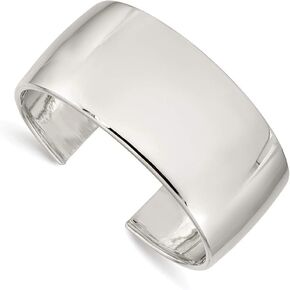 Sterling Silver 30mm Cuff Bangle Bracelet 7.5" length