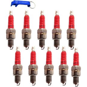 TC-Motor 10pcs Racing A7TC Ignition Spark Plug High Performance For 50cc 70cc 90cc 110cc 125cc 140cc 150cc 160cc Pit Dirt Bike Motorcycle ATV Quad Scooter Moped Buggy Go Karts