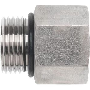 Brennan Industries 6410-06-08-O Steel Straight Reducer, 9/16"-18 SAE ORB x 3/4"-16 SAE ORB Thread, Male O-Ring Boss x Female O-Ring Boss in Kuwait