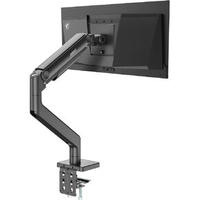 MSI MAG MT201 - Premium Heavy Duty Single Monitor Stand Arm, Supports 17-49" Screens and 44 lbs, VESA Compatible, Adjustable Spring Assisted Mount, Clamp & Grommet, Quick Release Plate - Black