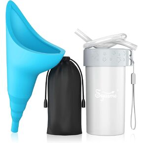 Female Urination Device,Portable Reusable Urinal Funnel with Extension Tube,Small Folding Storage,Suitable for Travel, Festivals, Camping,Traffic Jams,Etc,Includes Waterproof Bag,Waterproof Cup