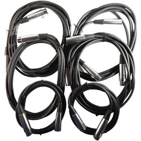 XLR/Mic Cable Kit Two 6 ft, Two 10 ft and Two 15 Foot XLR Patch Cables