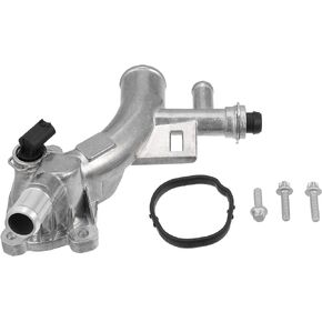 X AUTOHAUX Aluminum Engine Coolant Housing Water Outlet w/Sensor for Chevrolet Sonic Trax Cruze for Buick Encore Engine Coolant Thermostat Housing Outlet w/Gasket Bolt 25193922 15-11105