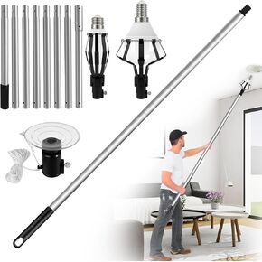 Light Bulb Changer for High Ceilings - Light Bulb Changer with Extension Pole Light Bulb Changer with Baskets and Suction Cup Bulb Removal Tool for High Ceilings and Recessed Lights