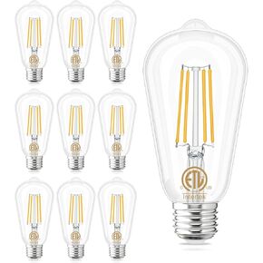 GOLSPARK E26 LED Bulb 60 Watt Equivalent, LED Edison Bulbs 5000K Daylight, Edison Bulbs 60 Watt LED for Living Room Dining Bathroom Vanity, 800LM, 6W 120V CRI85, E26 Base, Non-dimmable, 10 Pack in Kuwait