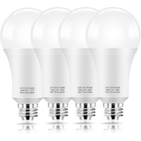 150 Watt LED Light Bulbs, Daylight White 5000K, 2500 Lumens Super Bright LED Bulbs, E26 Base, A21 LED Bulbs 23W Energy Saving, Non-Dimmable Bulbs for Living Room Bedroom Garage Office, 12 Packs