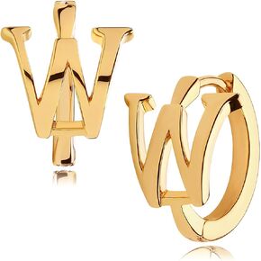 Fettero Initial Earrings 18K Gold Filled Dainty Alphabet Letter Name A To Z Huggie Hoop Earrings Simple Delicate Jewelry Gift