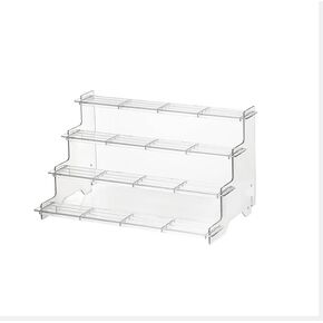 Acrylic Display Risers,Perfume Organizer Clear 4 Tier Cupcake Display Stand for Funko POP Collections Food Desserts Stand Nail Polish Shelf, Small Mini Display Stand for Decoration