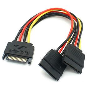 SATA 15-Pin Power Adapter Cable, SATA 15 Pin Male to SATA 15 Pin Female Power Y-Splitter Extension Cable SATA to SATA Connector (20CM/8inch)