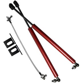TSUBASA Lift Supports Struts for 2020-2024 Hyundai Elantra (CN7) Front Bonnet Hood Modify Carbon Fiber Gas Charged Shock Dampers Spring Bar (2 PCS) (Normal Black)
