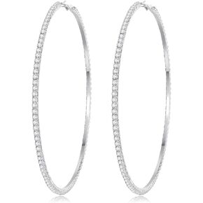 Big Gold Hoop Earrings for Women Trendy Silver Huggie Non Tarnish Hoops Ear Rings Cubic Zirconia Hopps