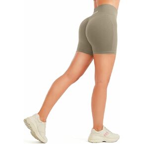 JOYSPELS شورت رياضي متجدد الهواء للنساء بدون ركوب، بدون درزات أمامية، شورت رياضي للتمارين الرياضية ورفع المؤخرة واليوجا