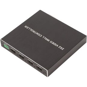 2 2 Wall Video Controller, 180 Degree Flip HDMI DVI TV Video Wall Controller Multi Video Screen Processor Splicer with RS232 Control.(US)