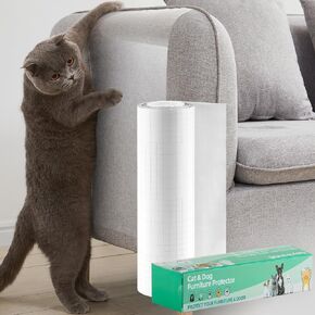Cat Scratch Furniture Protector - Cat Scratch Deterrent Furniture Protectors for Sofa, Counters, Doors-Couch Corner Protectors for Cats (13" x 32FT)