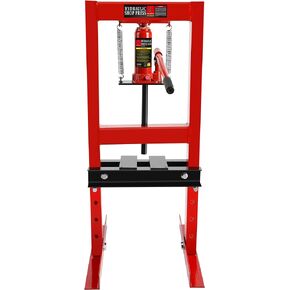 6 Ton Hydraulic Press, Benchtop Press with Press Plates, H-Frame Garage Floor Press, Adjustable Working Table Height, Hydraulic Shop Floor Press for Gears and Bearings