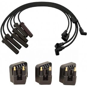 TRQ Engine Ignition Coil & Spark Plug Wire Kit Set Direct fit for Chevy Buick