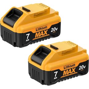 Bonadget 7000mAh Battery Compatible with Dewalt 20V Max Battery Lithium-ion Battery for 20V Battery DCB200 DCB203 DCB204 DCB180 DCD740 Dewalt 20 Volt Cordless Tools Replacement Battery 2Pack in Kuwait