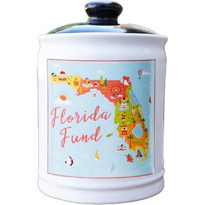 Cottage Creek Florida Fund Piggy Bank, Florida Vacation Candy Jar, Florida Gifts
