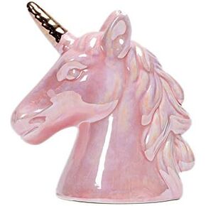 Ceramic Unicorn Piggy Bank Unicorn Money Bank Coin Bank Desktop Decor for Kids Girls Boys Birthday Gift New Year Gift Children's Day Gift(Pink)