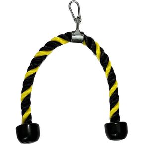 27-Inch Tricep Rope Cable Attachments – Versatile Home Gym Cable Machine Accessories – LAT Pull Down Attachment for Enhanced Weight Fitness(Yellow&Black)