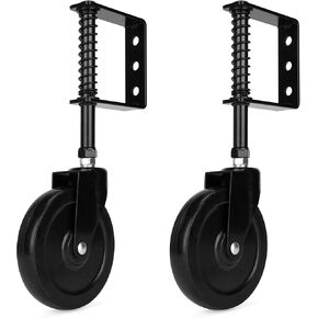 5" Heavy Duty Spring Loaded Gate Caster, Drag Gate Wheels with 360° Swivel for Wooden Gate Fence, Metal Tube Gate, Anti Sag Gate Kit, 330 Lbs Capacity, 1 Pac, Black in Kuwait