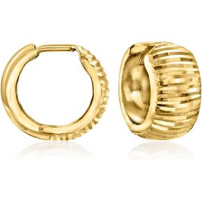 Canaria 10kt Yellow Gold Textured Huggie Hoop Earrings