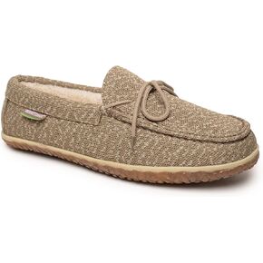Minnetonka Men’s Eco Oak - Slip-On Shoes Featuring 100% Recycled Fabric and Laces, 50% Repurposed Berber Lining, Removable Contoured Footbed, and MinnTREAD Rubber Sole with Rice Husk