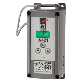 Johnson Controls A421AED-01C Penn Series A421 Line-Voltage Type 4X Electronic Temperature Control with Off-Cycle Defrost Timer, IP67 Weathertight Enclosure, Temperature Sensor with 9-7/8" Cable
