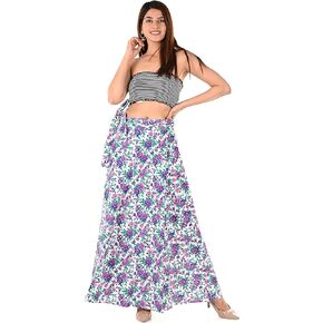 Indian Skirt Cotton Long Wrap Around Printed Women's Clothing Beach Dresses