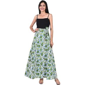Indian Skirt Cotton Long Wrap Around Printed Women's Clothing Beach Dresses