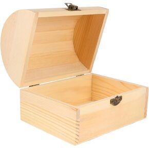 1pc Pirate Treasure Chest Wooden Box Jewelry Case Containers with Lids Wood Pirate Chest Unfinished Wooden Treasure Chest Wood Boxes for Centerpieces Vintage Small Gift Box Child