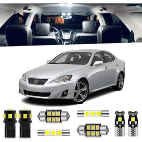 13-Pieces Interior LED Light Kit Package Compatible with Lexus IS250 IS350 ISF 2006 2007 2008 2009 2010 2011 2012 2013 Interior LED Lighting Package + Side Mirror Puddle Lights, Install Tool