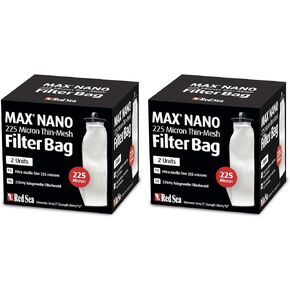 Red Sea 2 Boxes of Max Nano Replacement 225 Micron Thin-Mesh Filter Bag, 2 Bags Each