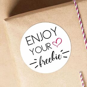 Enjoy Your Freedie Stickers, Free Gift Customer Appreciation Sticker Business Shopping Sticker Self Adhesive Packaging Seal Label Round Thank Sticker for Mailing Retail Envelopes Postcards-120PCS