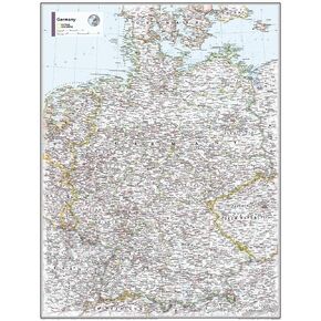 National Geographic Maps: Germany Wall Map - Compact - 21 x 16 inches - Front Lamination