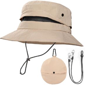 TXJ Sports Fishing Hat for Men Women, Foldable Sun Hat Breathable Bucket Hat UV Protection for Hiking Beach Fishing