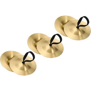PATIKIL Finger Cymbal, 3 Pair Belly Dancing Finger Zills Brass Hand Cymbals Small Musical Instrument for Dancer Party